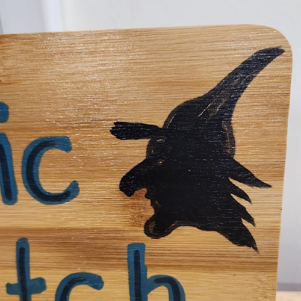 Halloween Witch Wooden Sign Hand Crafted 10 X 7 Inch - Picture 5 of 7